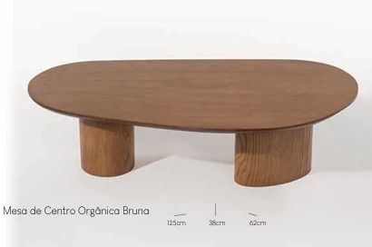 Mesa De Centro Orgânica Bruna | Sol Móveis 0526