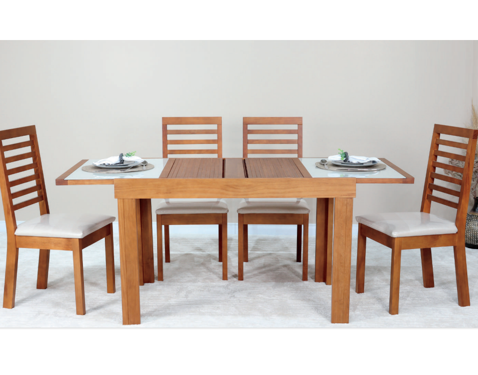 PREÇO + BARATO DO BRASIL | Conjunto Mesa + Cadeiras Lírio | Nacional Taeda