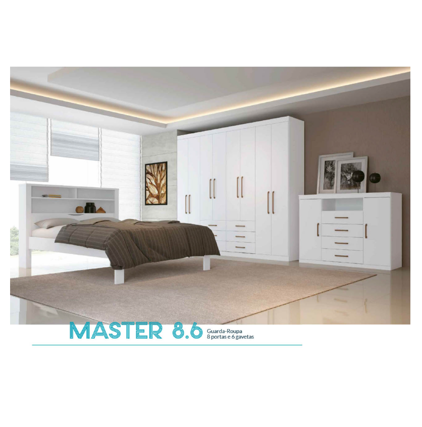 PREÇO + BARATO DO BRASIL | Guarda-Roupas Master 8.6 8 Portas Sem Espelho | 152366 | Santos Andirá