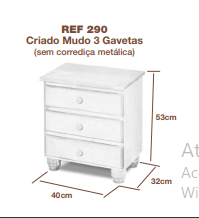 PREÇO + BARATO DO BRASIL | Criado mudo 3 gavetas | REF 290 | ZN Móveis 