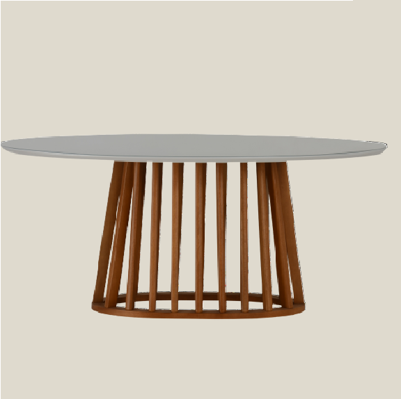 PREÇO + BARATO DO BRASIL | Mesa Oval Ripada | Decora Móveis