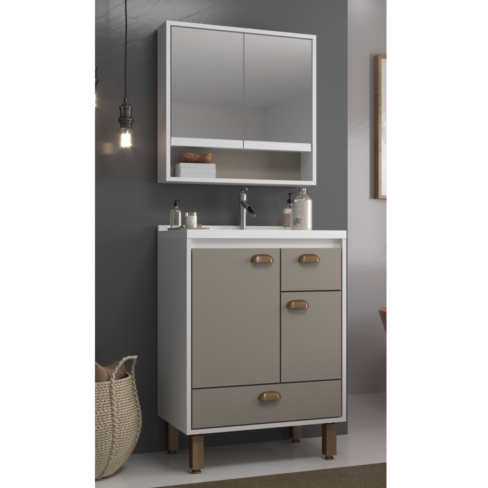 Conjunto Gabinete e Espelheira Istambul 60 | Belizze 