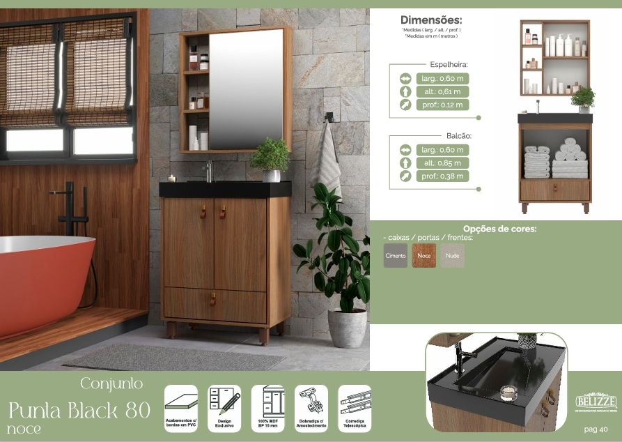 Conjunto Punta Black 60 | Consulte Valores Na Descrição | Belizze 1026