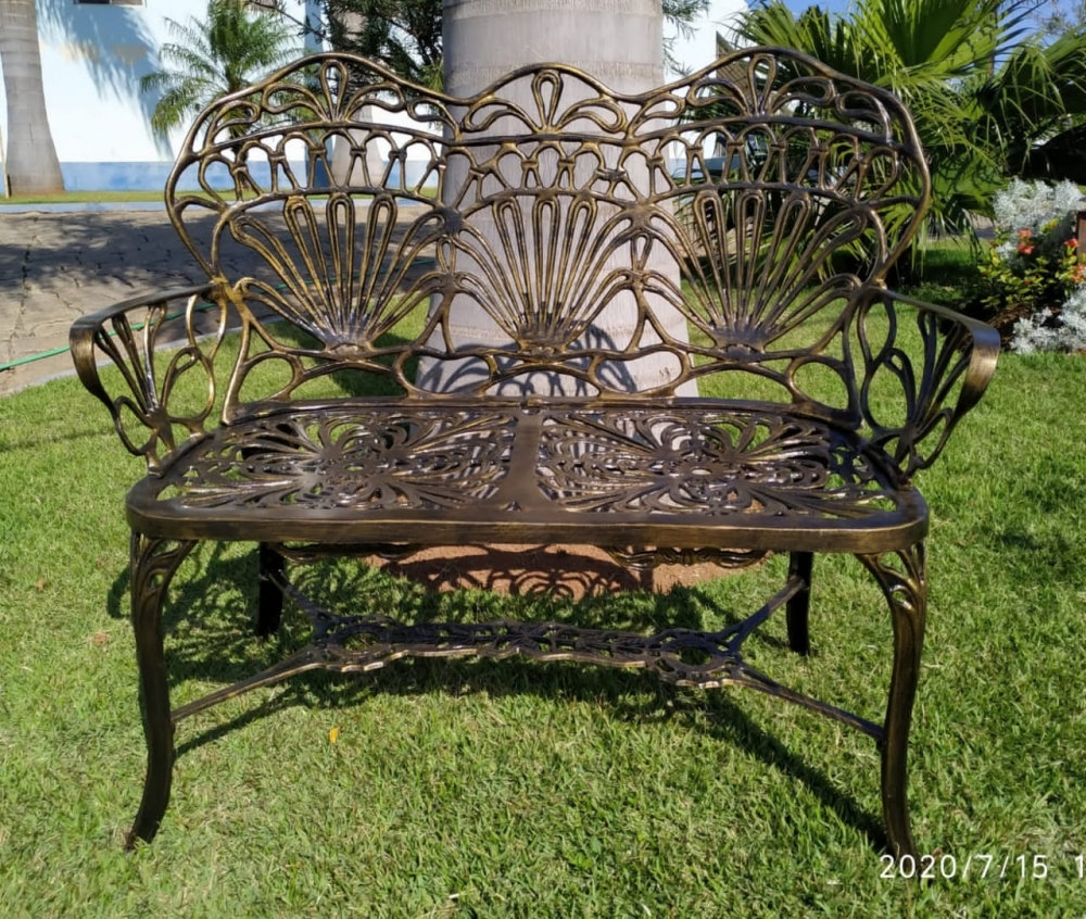 Banco p/ Jardim Ouro Envelhecido | Tá Barato!! Consulte | LM Móveis
