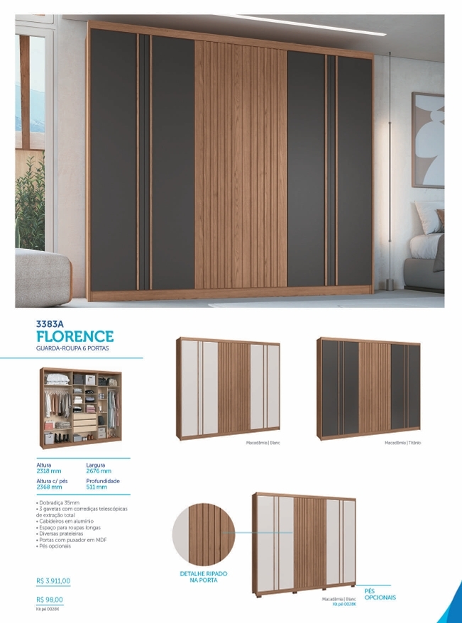 Roupeiro Florence | 3383A | Castro : Venda -40% 0425