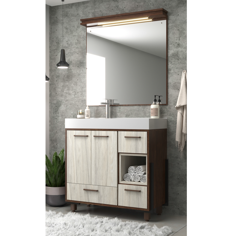 Conjunto Gabinete e Espelheira Casablanca 80 | Belizze