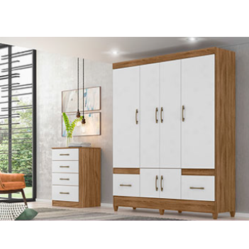 PREÇO + BARATO DO BRASIL | Roupeiro MS912 6 Portas E 2 Gavetas | L 1,65 | Moval 
