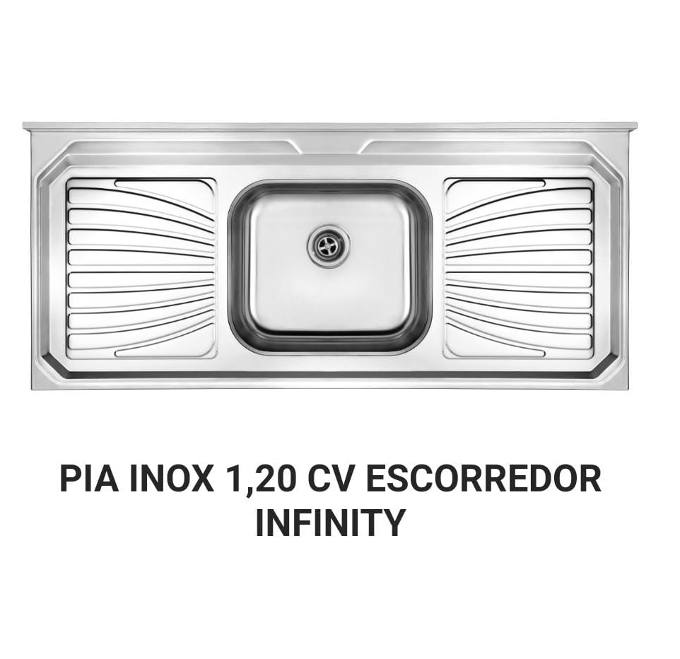 Pia 120 Lisa ou Frisada c/ Válvula Infinity | InoxSul