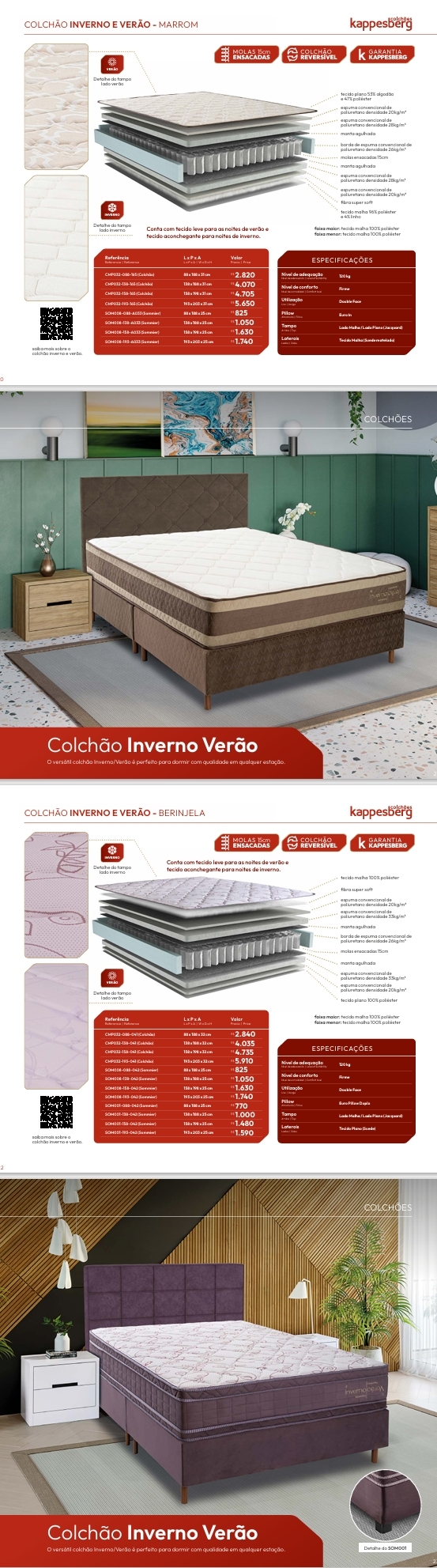 Colchões | Gray Comfort - Serene - Tulipa - Vivah - Inverno Verão | Venda: -62% Kappesberg Colchões 0525