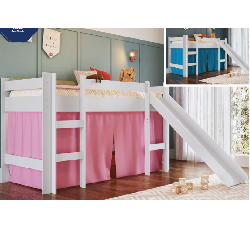 Cama Elevada c/ Escorregador | Completa Móveis