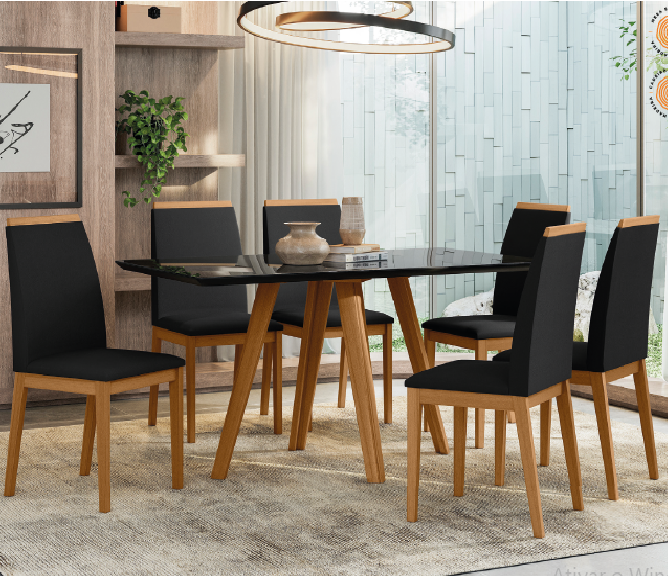 PREÇO + BARATO DO BRASIL | Sala de Jantar Mesa Mariah 23159 + Cadeira Fernanda 13060 | New Ceval