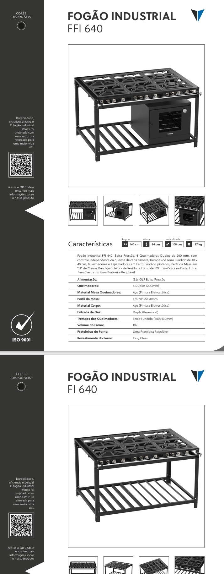 Fogão Industrial | FFI 640 - FI 640 - FFI 440 - FI 440 - FI 240 | Venax 0525