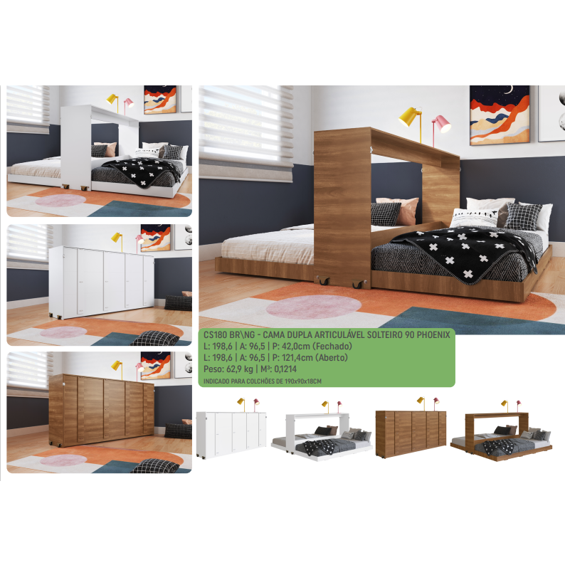 PREÇO + BARATO DO BRASIL | Cama Articulável Dupla Solteiro Phoenix | CS180 | Artin 