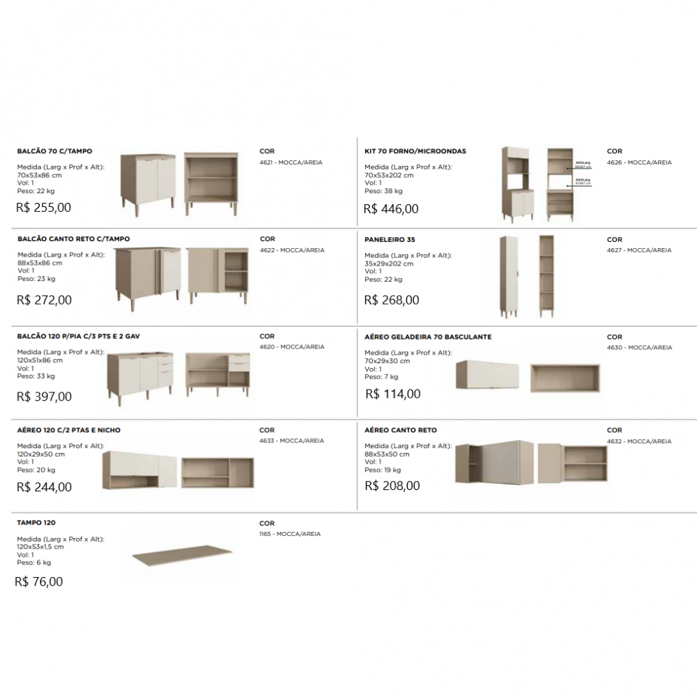 Cozinha Modulada Sob Medida Carol | Valores | Cadorin