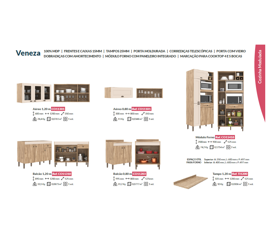 Cozinha Modulada Veneza Módulos | Decibal