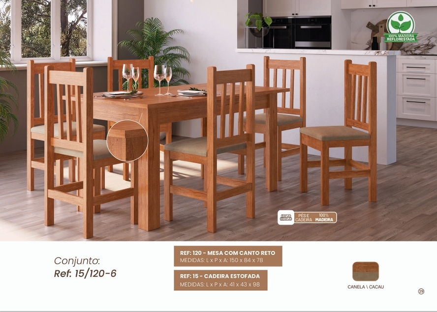 Mesa 120 + Cadeira 15 | Zamarchi 0626