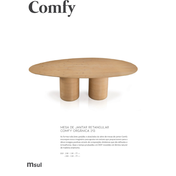 PREÇO + BARATO DO BRASIL | Mesa de Jantar Retangular Comfy 213 | Msul Móveis