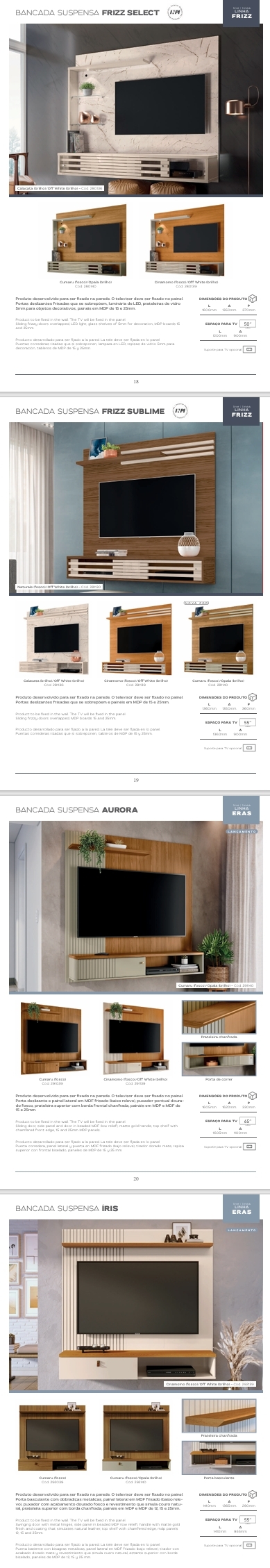 Bancada Suspensa | Frizz Selec - Frizz Sublime - Aurora - Íris | Madetec 0525