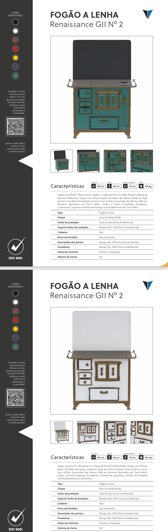 Fogão a Lenha | Renaissance GII | Venax 0425