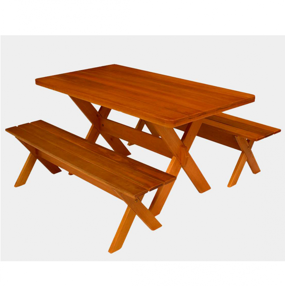 PREÇO + BARATO DO BRASIL | Conjunto Mesa E Bancos | ME40 | Premade