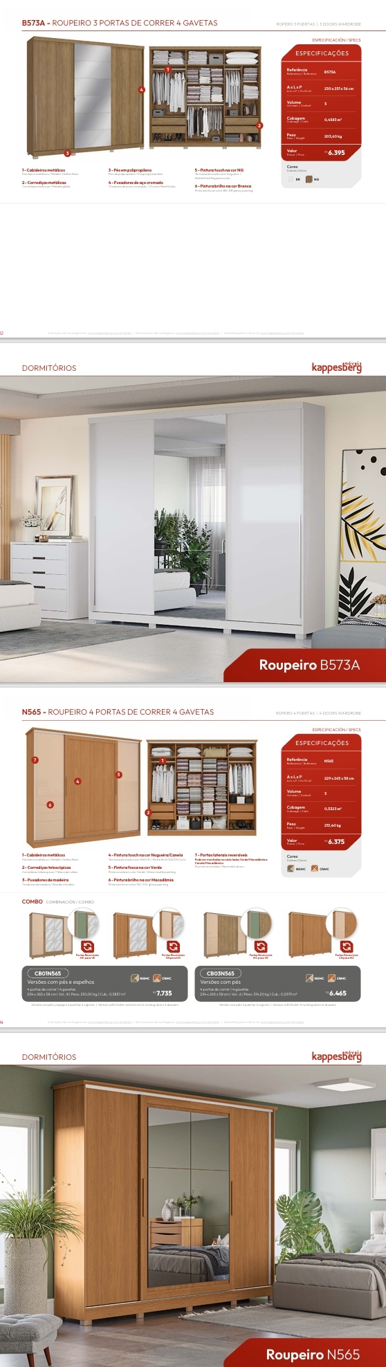 Roupeiros | B573A - N565 - N566 - R582 - R583 - N564 - M570 - M556 | Venda: -65% | Kappesberg 0525 