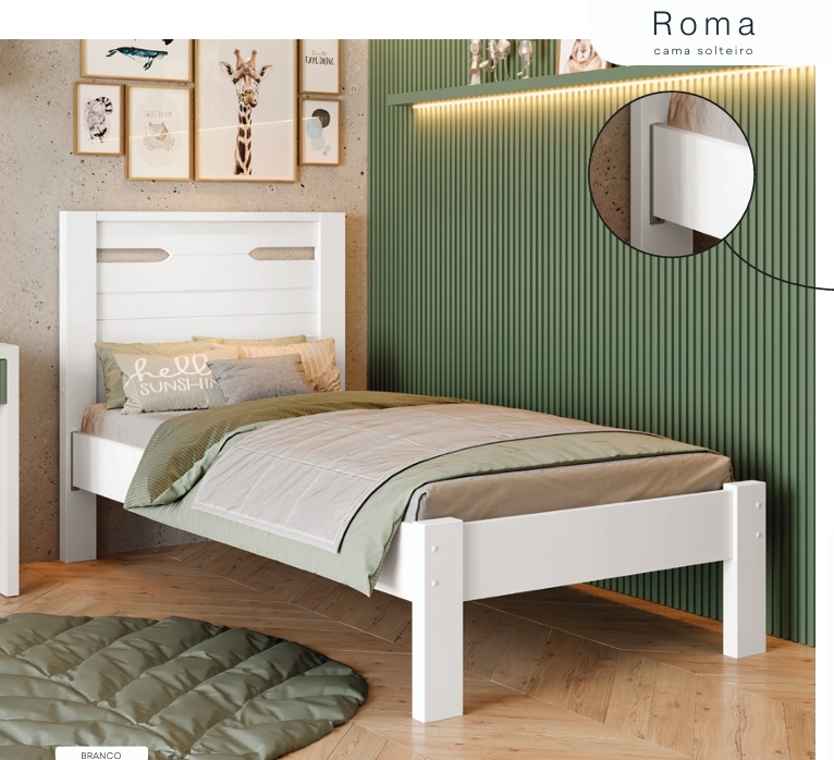 Cama Solteiro Roma | Fenix 0826
