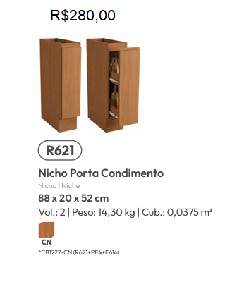 Cozinha Modulada Ciela | Valor Das Peças Avulsas Acima De Cada Imagem Do Produto | Kappesberg Móveis 0226