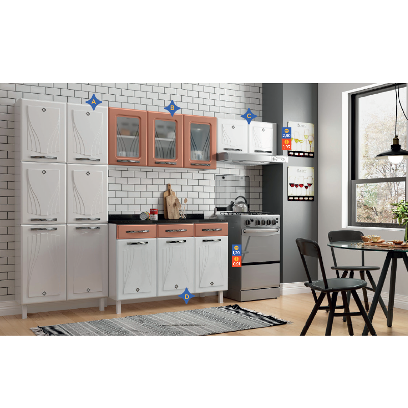 Cozinha De Metal Modulada Sob Medida Star | Thela | Tá Barato! Tá Bonito! Consulte