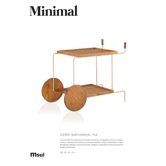 PREÇO + BARATO DO BRASIL | Carrinho de Bar Minimal 134 | Msul Móveis