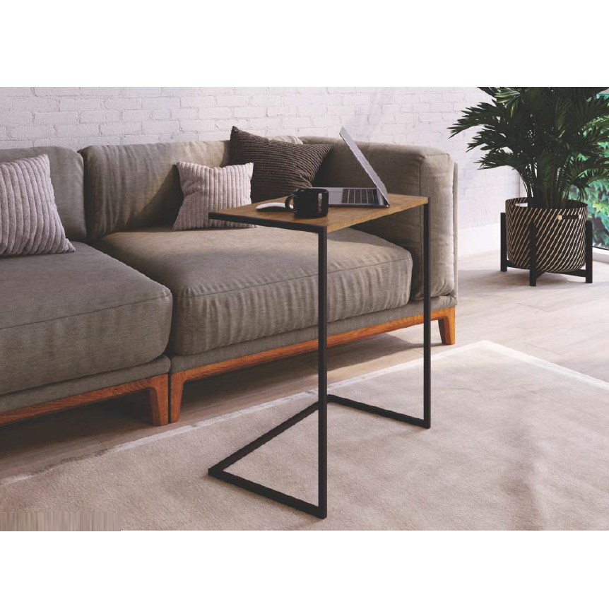 PREÇO + BARATO DO BRASIL | Mesa Lateral Steel Quadra | L 0.58 | 27886 | Artesano