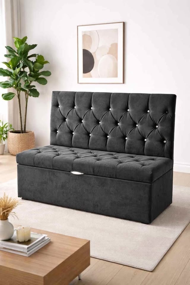 Cabeceira + Puff Baú c/ Pedras de Cristal | VJ MA 0326