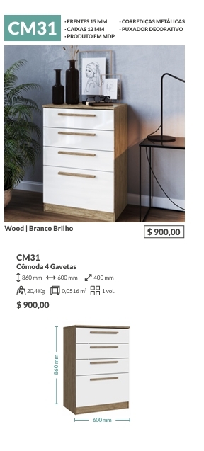 Cômoda | CM31 |  Decibal : Venda -65% 0325