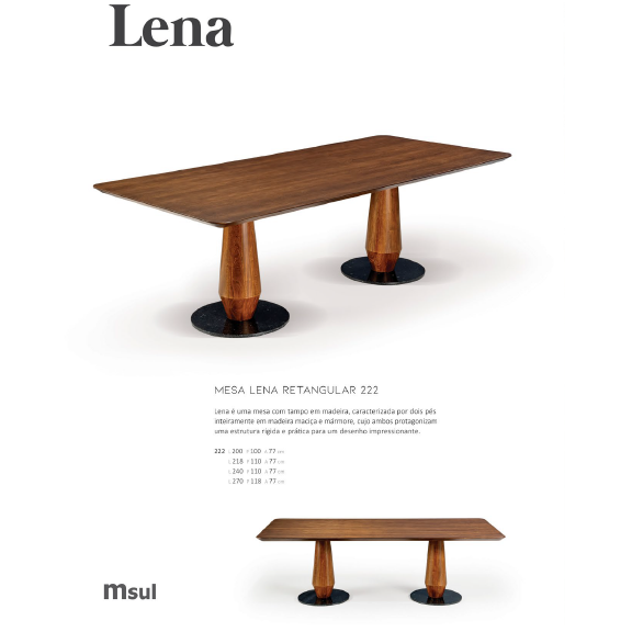 PREÇO + BARATO DO BRASIL | Mesa Retangular Lena 222 | Msul Móveis