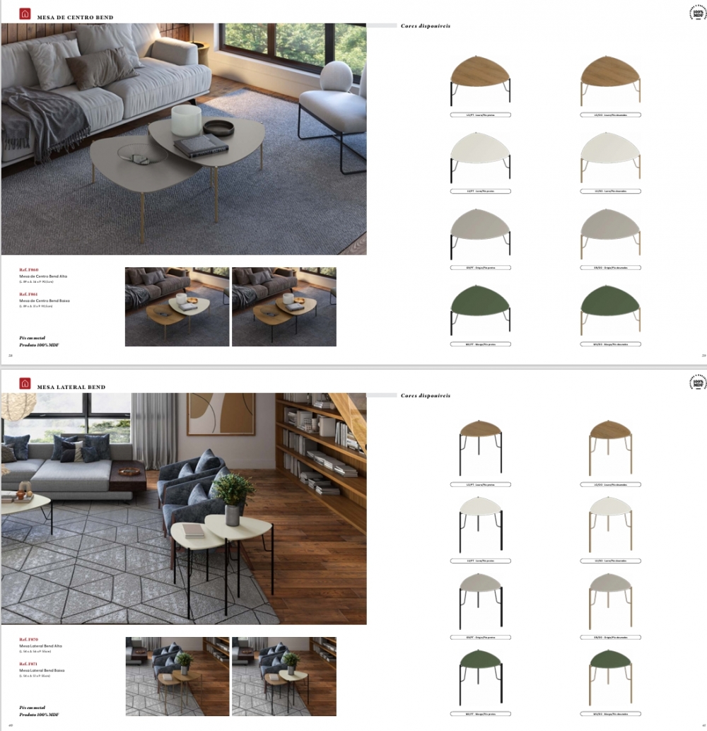 Mesa de Centro/Lateral Bend | F871 - F870 - F861 -F860 | Decorline 0425