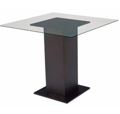 Mesa c/ Tampo de Vidro Quadrado 90x90 | Lindelli 0326