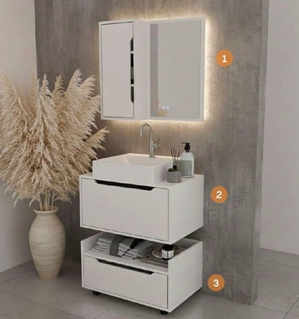 Conjunto de Banheiro | BN3648 - BN3646 - BN3647 | Tecnomobili 0326