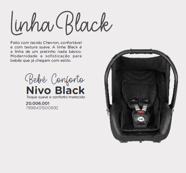 Bebê Conforto Nivo Black| 0 a 15kg | Tutty Baby