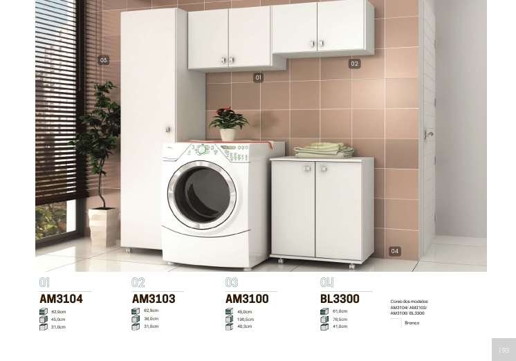 Conjunto p/ Lavanderia | AM3104 - AM3103 - AM3100 - BL3300 | Venda:-15% |  Tecnomobili 0925