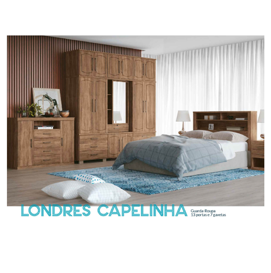 PREÇO + BARATO DO BRASIL | Guarda-Roupas Londres Capelinha 13 Portas | 158855 | Santos Andirá