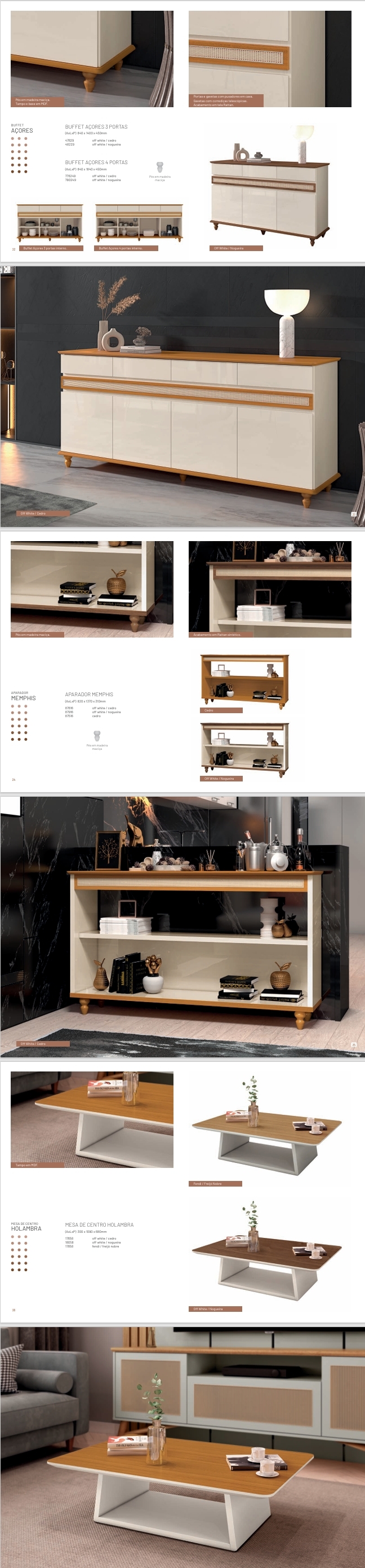 Linha Maderatto | Mesas de Centro Holambra - Buffet Açores - Memphis | EDN