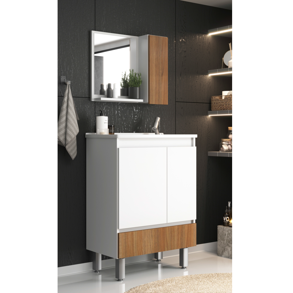 Conjunto Gabinete e Espelheira Lunna 55 | Belizze 