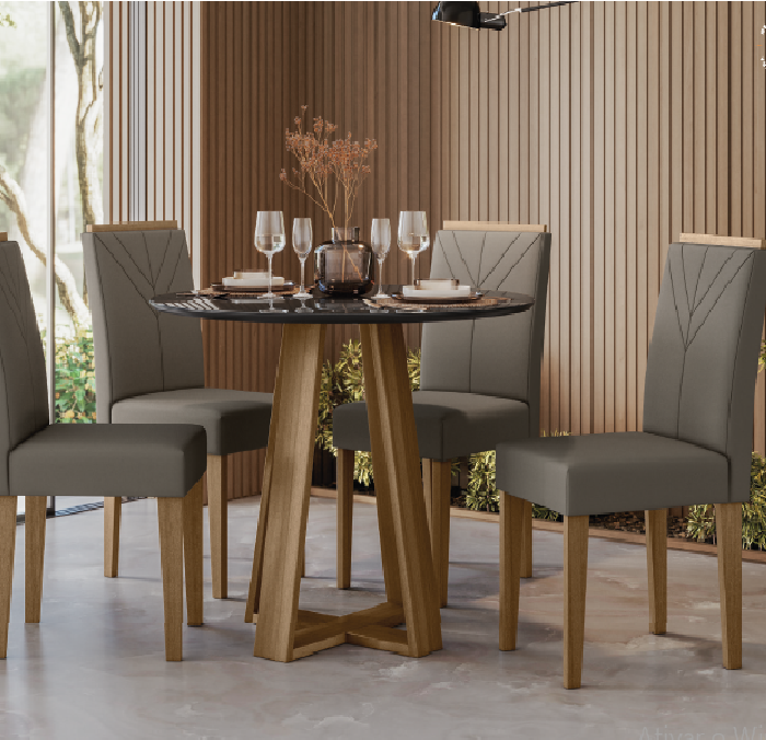 PREÇO + BARATO DO BRASIL | Sala de Jantar Mesa Vitória 23109 + Cadeira 13008 | New Ceval
