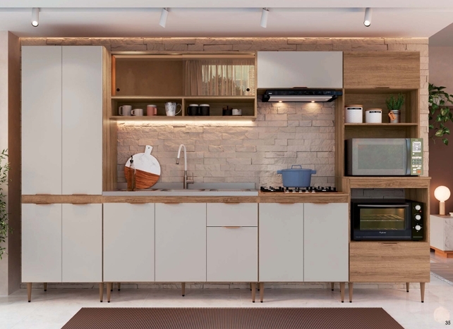Cozinha Modulada Veneza Mel/Arenas | Delmarco 0726