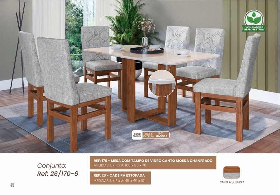 Mesa 170 + Cadeira 26 | Zamarchi 0626