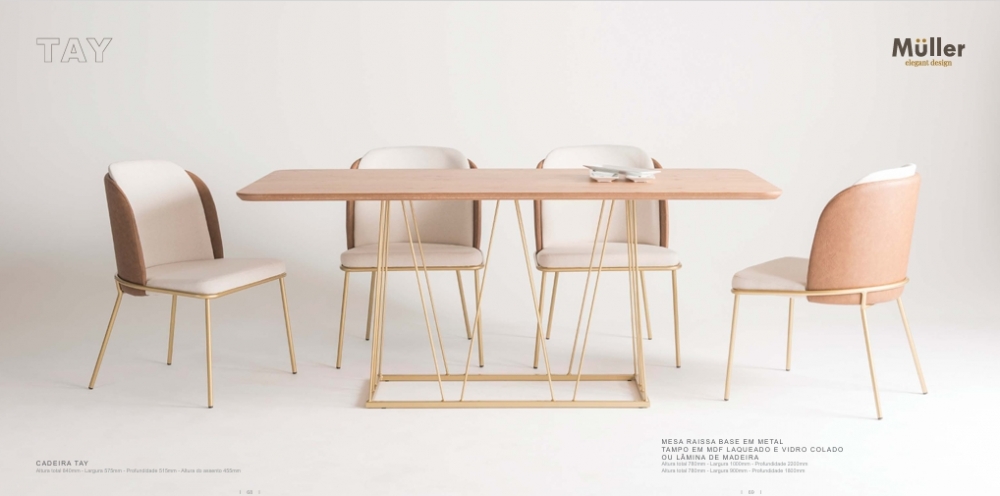 Cadeira Tay / Mesa Raissa | Muller Elegant 0726