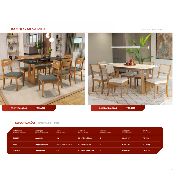 Mesas | Mila - Eva - Clara - Elma | Venda: -62% Kappesberg Sala de Jantar Premium 0925