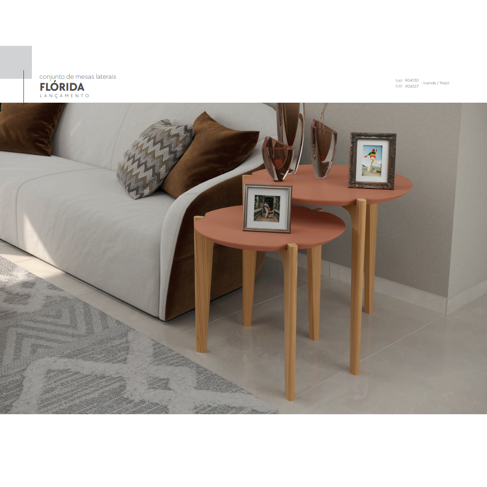 PREÇO + BARATO DO BRASIL | Conjunto Mesa Lateral Flórida | Lukalian