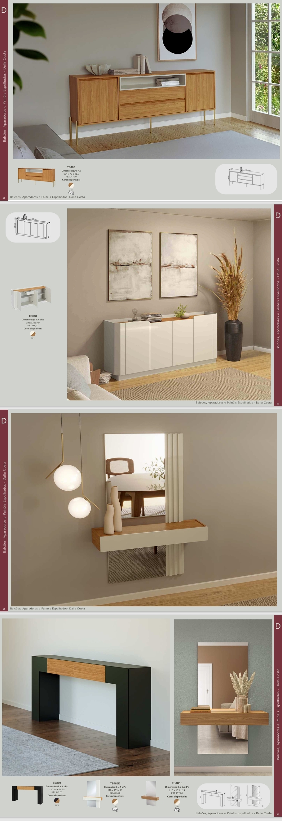 Aparador/Buffet | TB403 - TB348 - TB350 - TB486E - TB485E | Dalla Costa : Venda -55% 0425