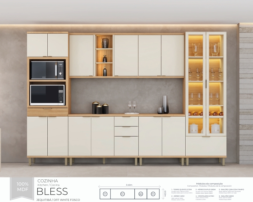 Cozinha Modulada Bless | Linea 0726