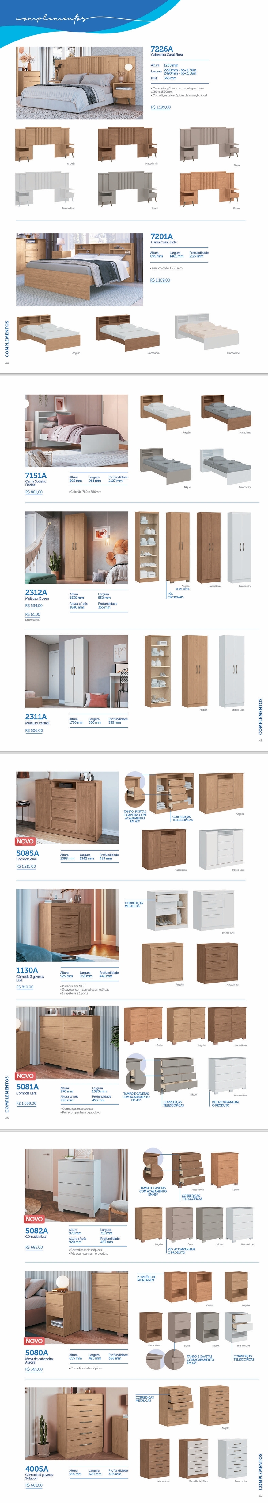 Linha de Complementos | 7226A - 7201A - 7151A - 2312A - 2311A - 5085A - 1130A - 5081A - 5082A - 5080A - 4005A | Castro : Venda -40% 0425